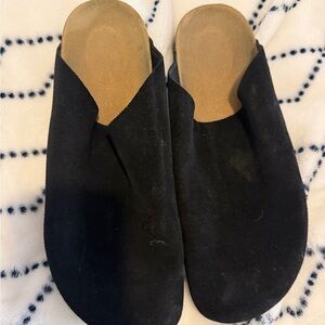 Seychelles Black Suede Mules